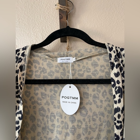 Neutral leopard duster open cardigan - Picture 3 of 3